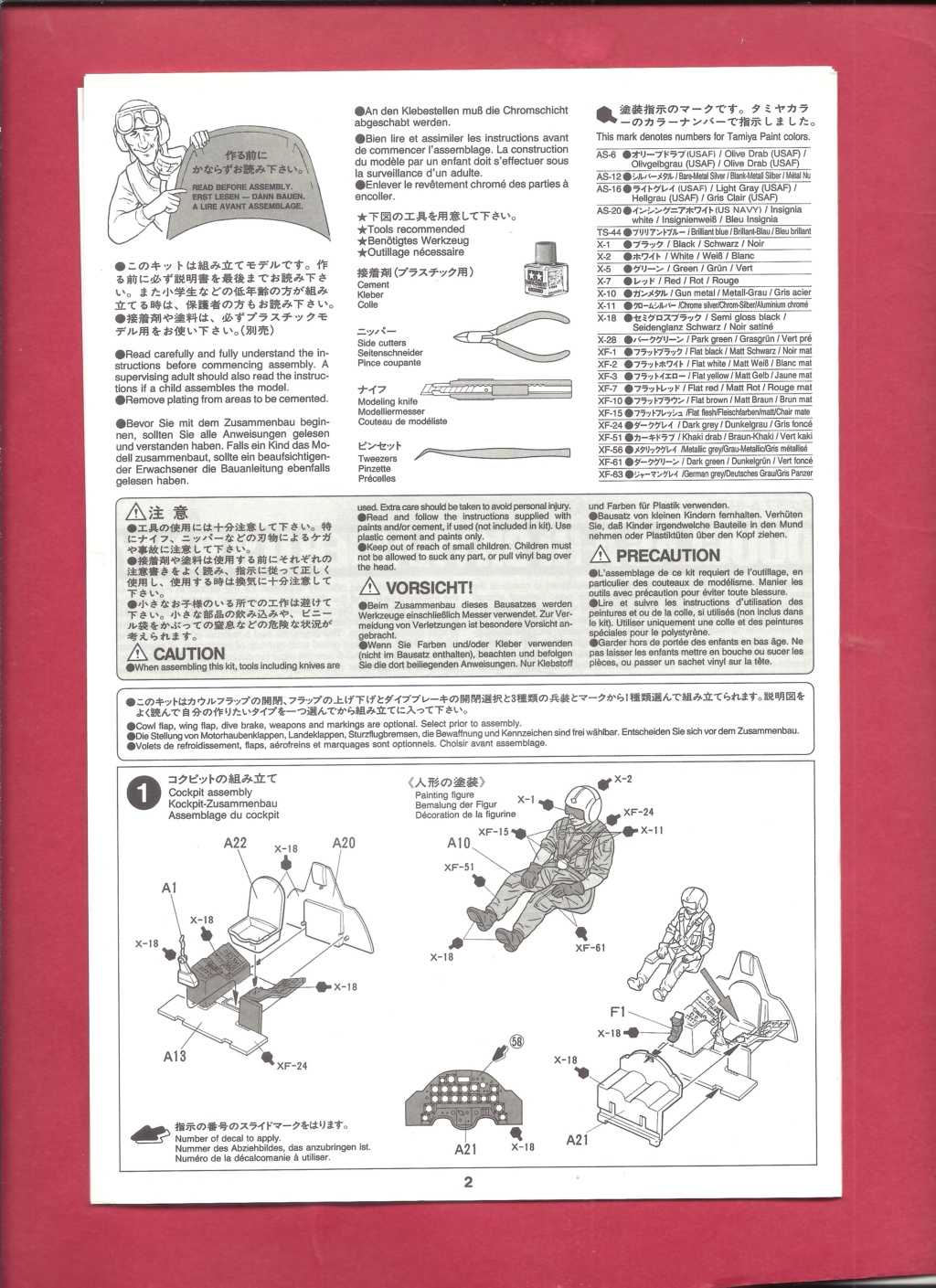 [TAMIYA] DOUGLAS A-1H & AD-4  SKYRAIDER 1/48ème Réf 61058F Série limitée Notice Tami1040