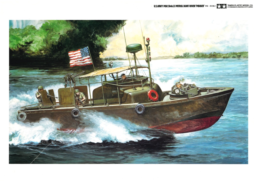 [TAMIYA 1991] Poster Vedette fluviale US NAVY PBR 31 Mk II patrol boat river "PIBBER" Réf 35150 1/35ème 1991 Tamiy928
