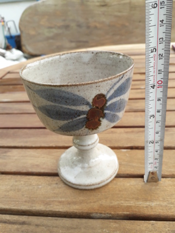 Goblet with insect/ butterfly decoration, mark H - Alan Pett, Harefield  20200820
