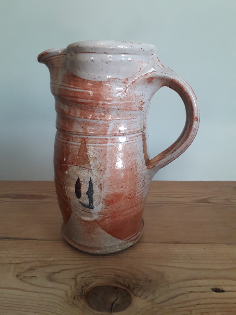 Rustic studio jug (coiled?) with ambiguous mark - LH? CH? HF? Jug_si12