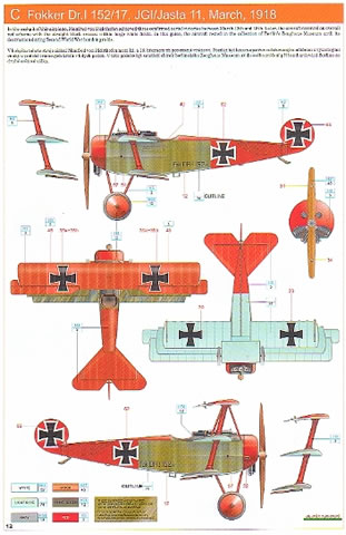 [Eduard] Fokker DR1 de Manfred von Richthofen Scheme10