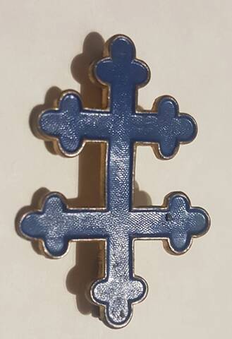 CROIX DE LORRAINE : insigne de la croix de Lorraine dorée peinte en bleu de  fabrication ancienne - Ma Collection Pas Chère
