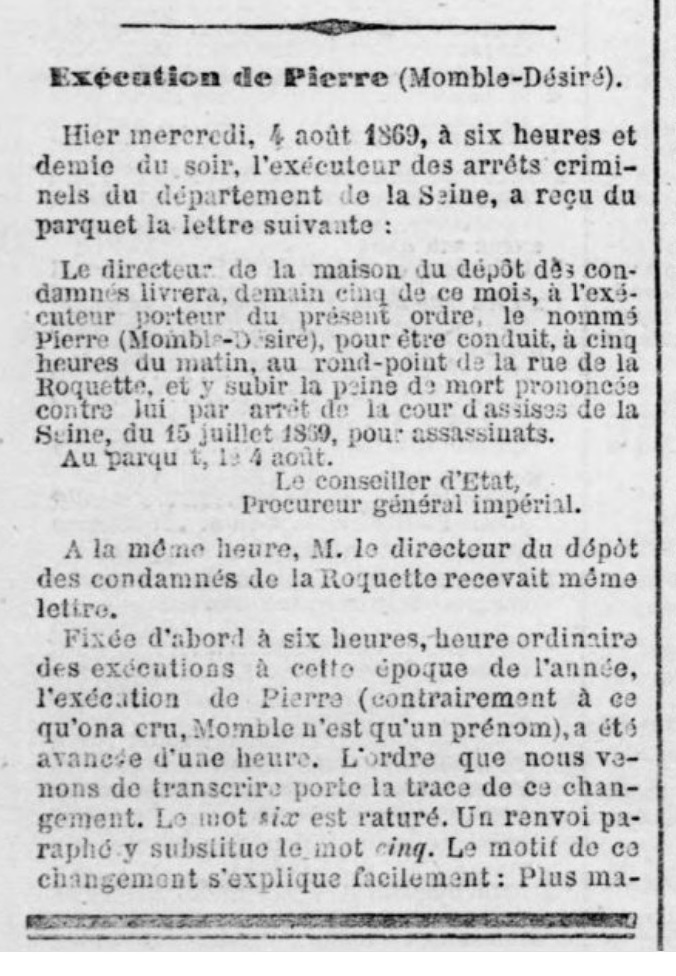 momble - Désiré-Pierre Momble dit "Collignon la grenouille" - 1869 Exec_p11