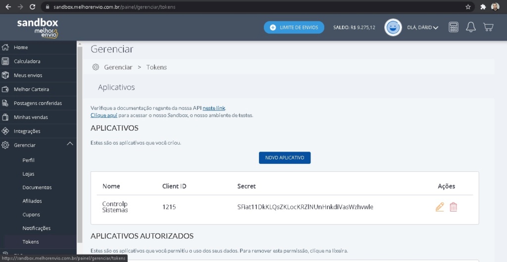 melhor10 Configurar integração Melhor Envio com Atendesmart