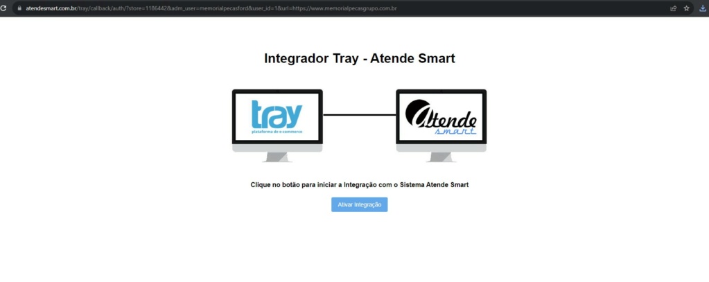 TRAY - Integração Atendesmart com plataforma Ecommerce de terceiros  Passo310