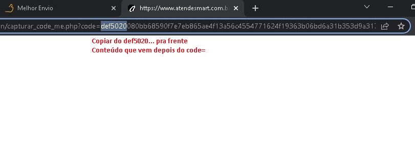 Configurar integração Melhor Envio com Atendesmart Teste210