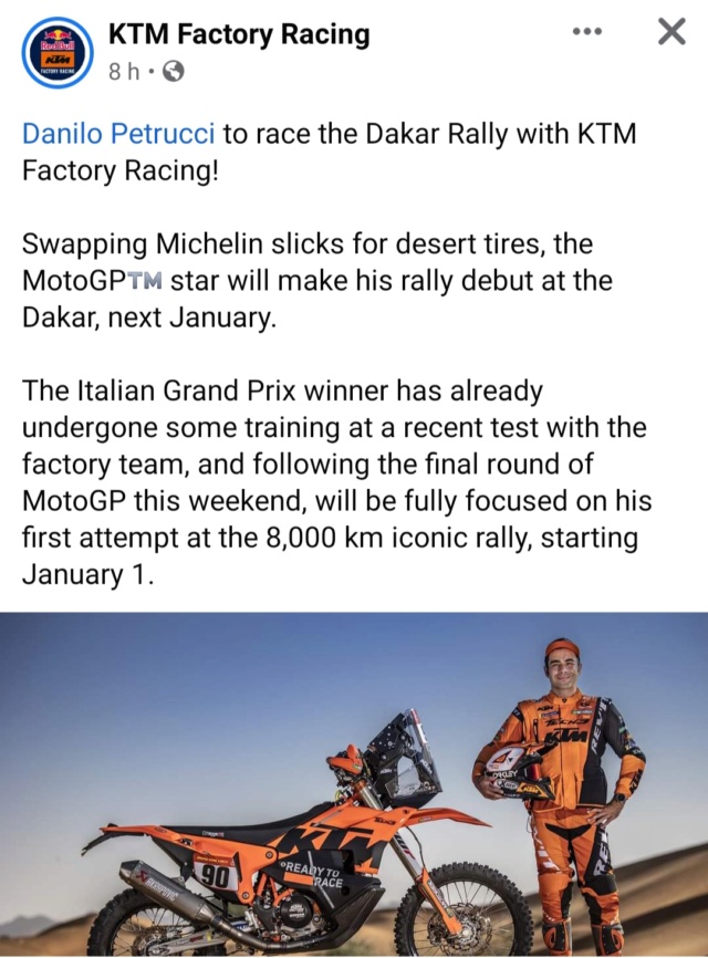 Danilo Petrucci pilotera une KTM... au Dakar !!! Img_2016