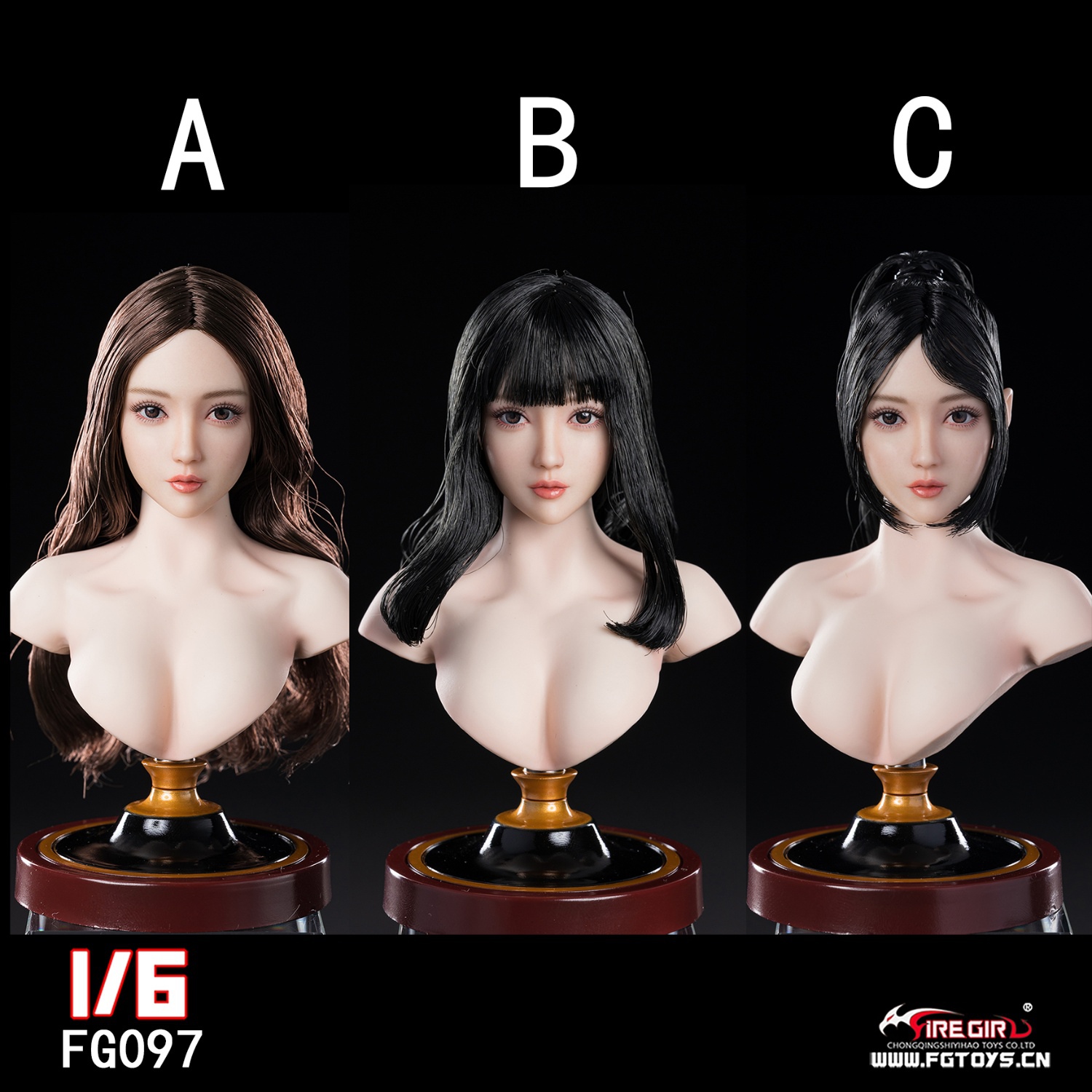 firegirl - NEW PRODUCT: Fire Girl Toys: Asian Girl Head Sculpture (FG097A/FG097B/FG097C) 0013