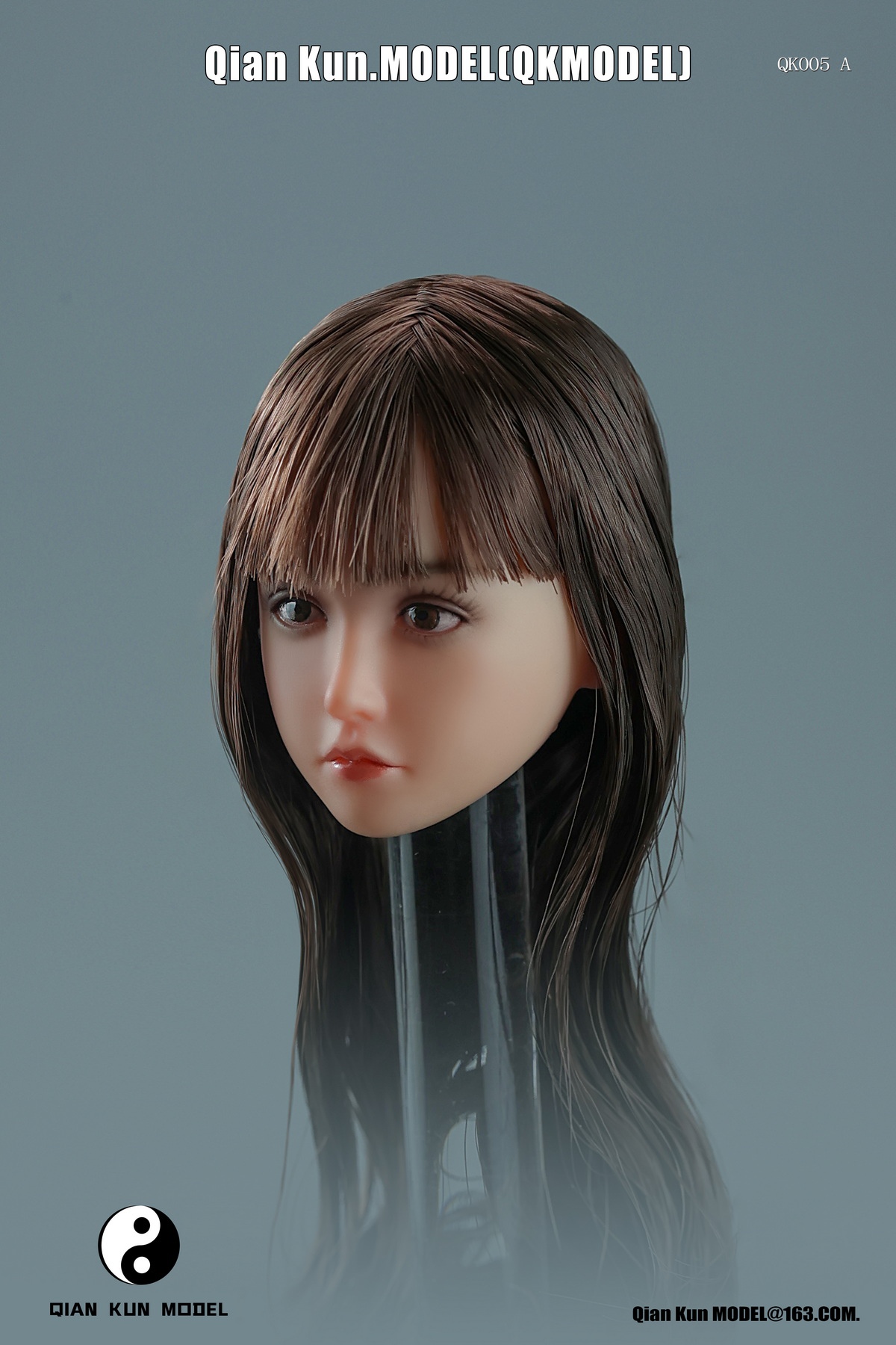 girl - NEW PRODUCT: Qian Kun.Model - Sweet Asian Female Head Sculpture (QK005-A/B/C) 03100