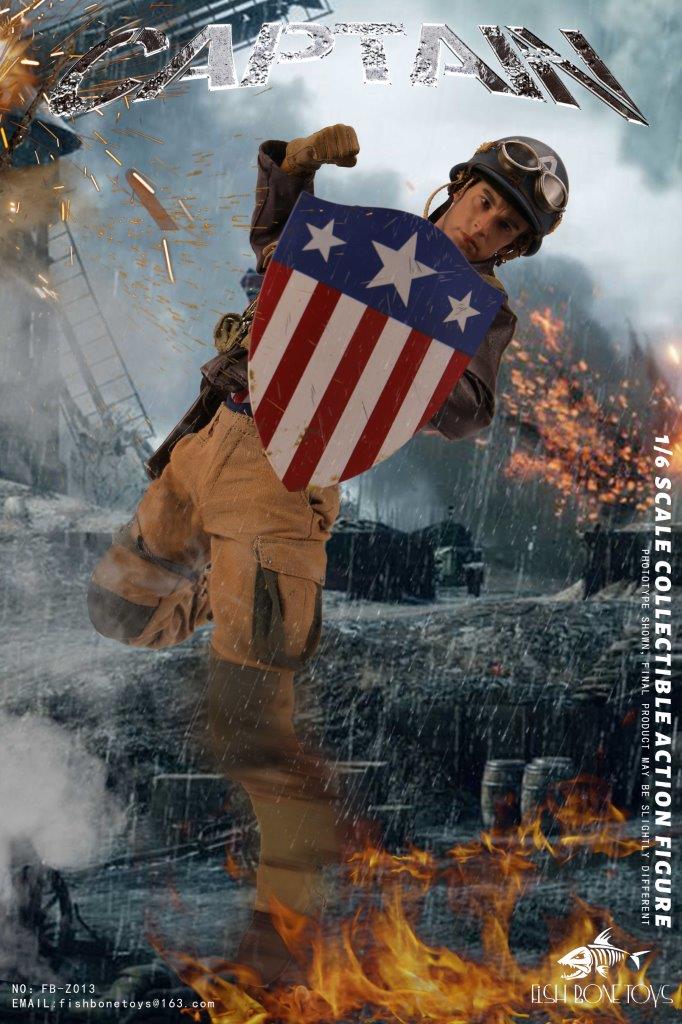 WWII - NEW PRODUCT: Fish Bone Toys - America World War II Captain 1/6 Action Figure [FB-Z013] 0448