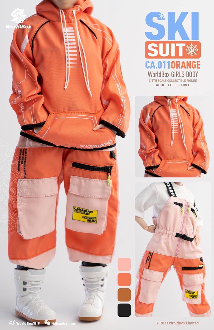 ski - NEW PRODUCT: Worldbox Winter Snow Wear Orange Purple Suit CA011 & Ski Shoes GS003 10244