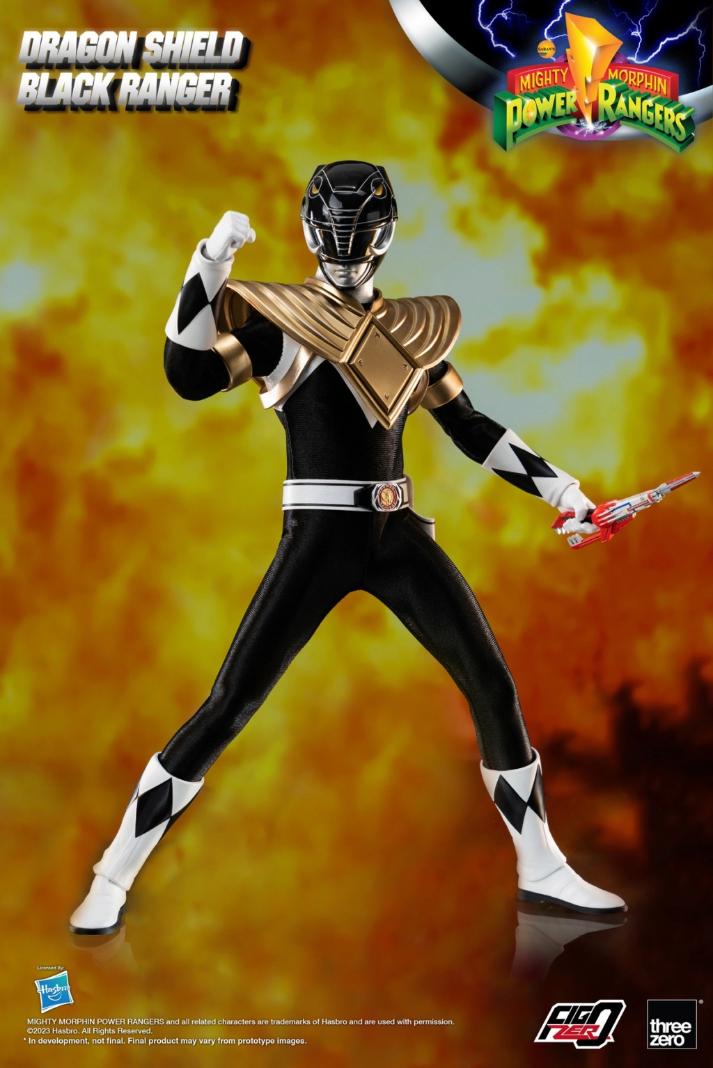 Male - NEW PRODUCT: Threezero: Mighty Morphin Power Rangers: FigZero 1/6 Dragon Shield Black Ranger 12570110
