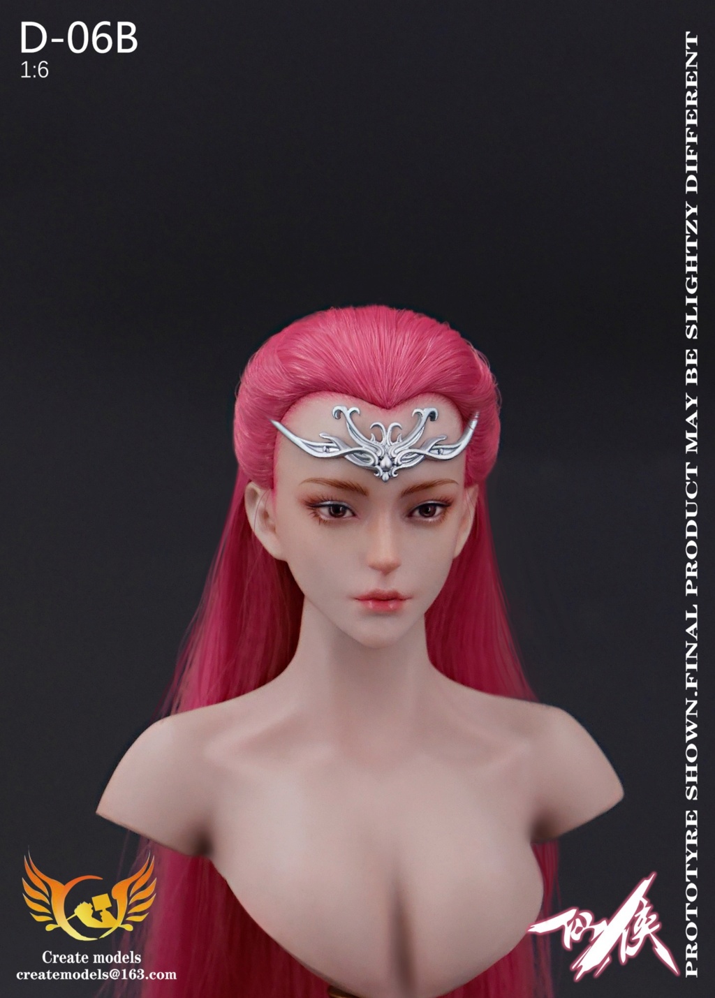 Fantasy - NEW PRODUCT: Createmodels: 1/6 Xianxia series female head - AB two hair colors (D-06) 15340110