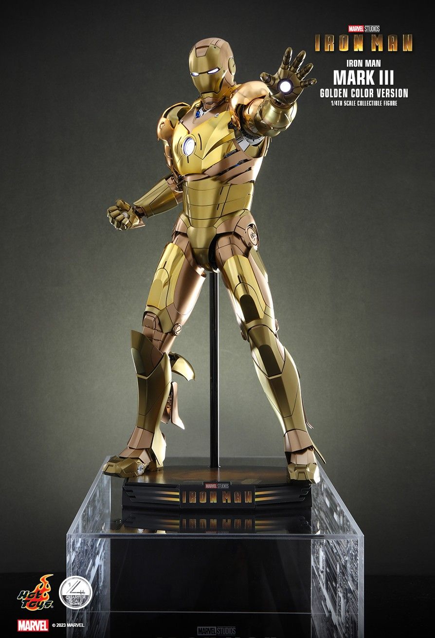 marvel - NEW PRODUCT: HOT TOYS: IRON MAN IRON MAN MARK III (GOLDEN COLOR VERSION) 1/4TH SCALE COLLECTIBLE FIGURE 181