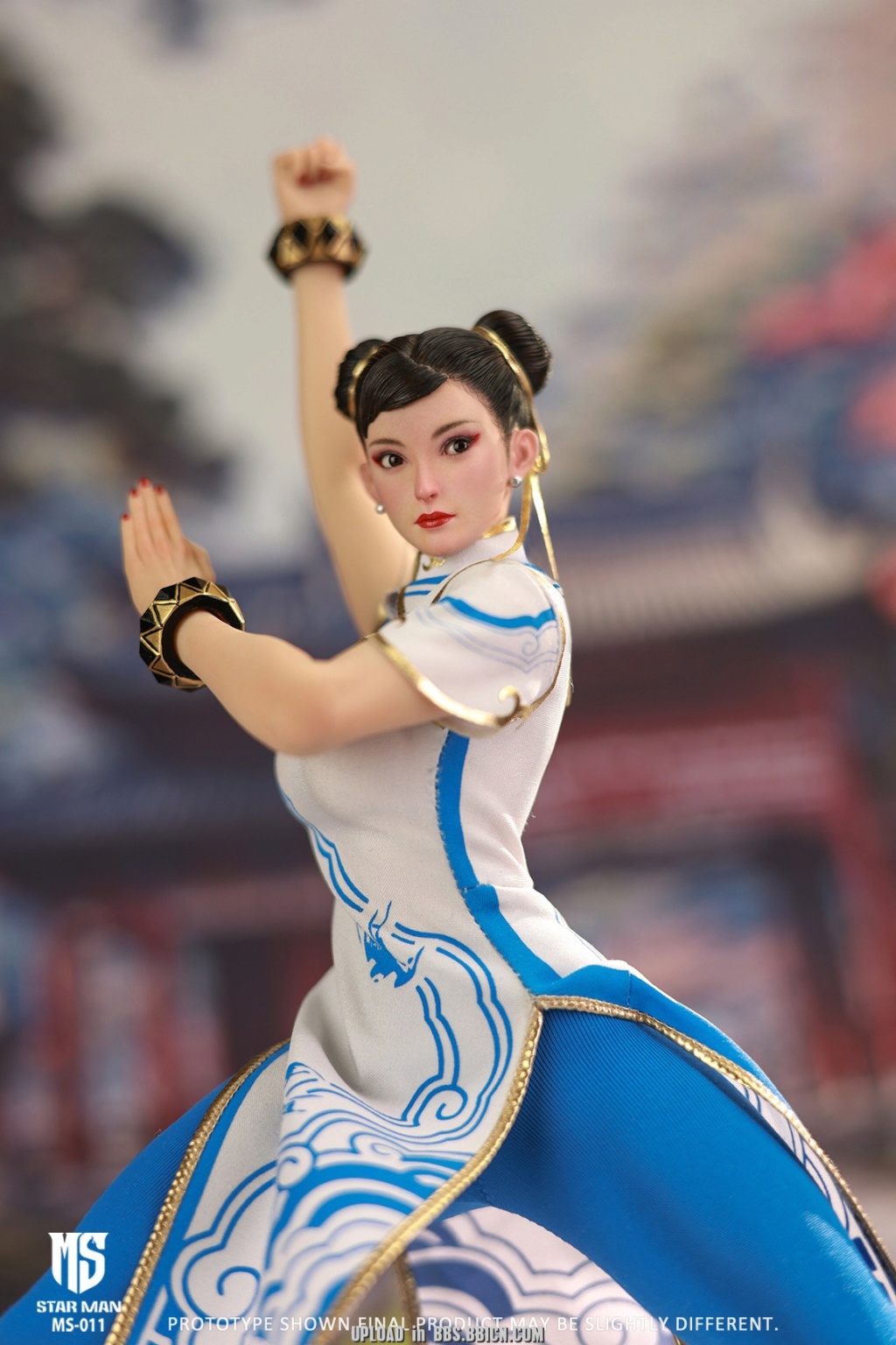 NEW PRODUCT: STAR MAN  1/6 Female Fighter [Blue Moire White Cheongsam Version] Action Figure MS-011 18461410