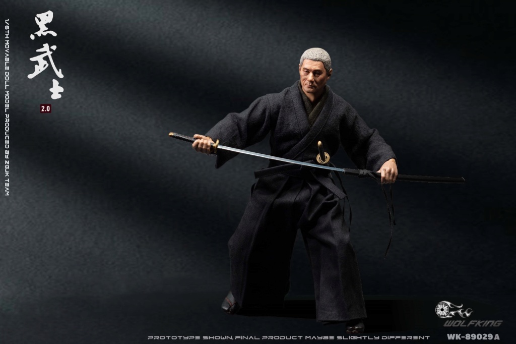 NEW PRODUCT:  WOLFKING: 1/6 Black Samurai SAMURAI- Head Carving Costume Set Version 2.0 (WK-89029A.BC Model) 19024210