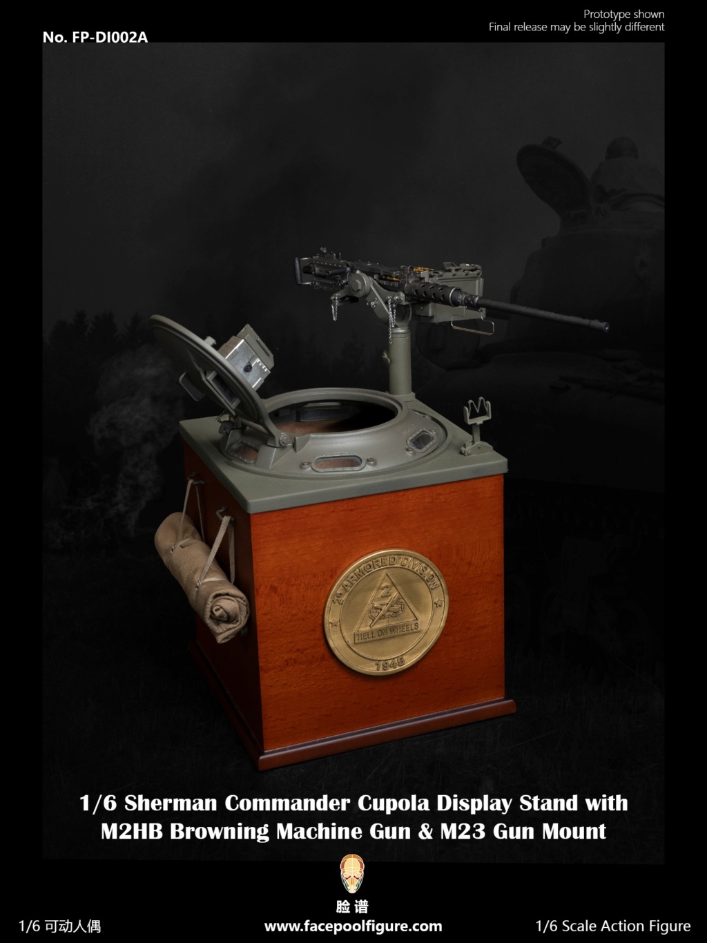 ShermanCupola - NEW PRODUCT: Facepool: FP-DI002A 1/6 Scale Sherman Cupola Display Stand with M2HB Browning Machine Gun & M23 Gun Mount 22171610