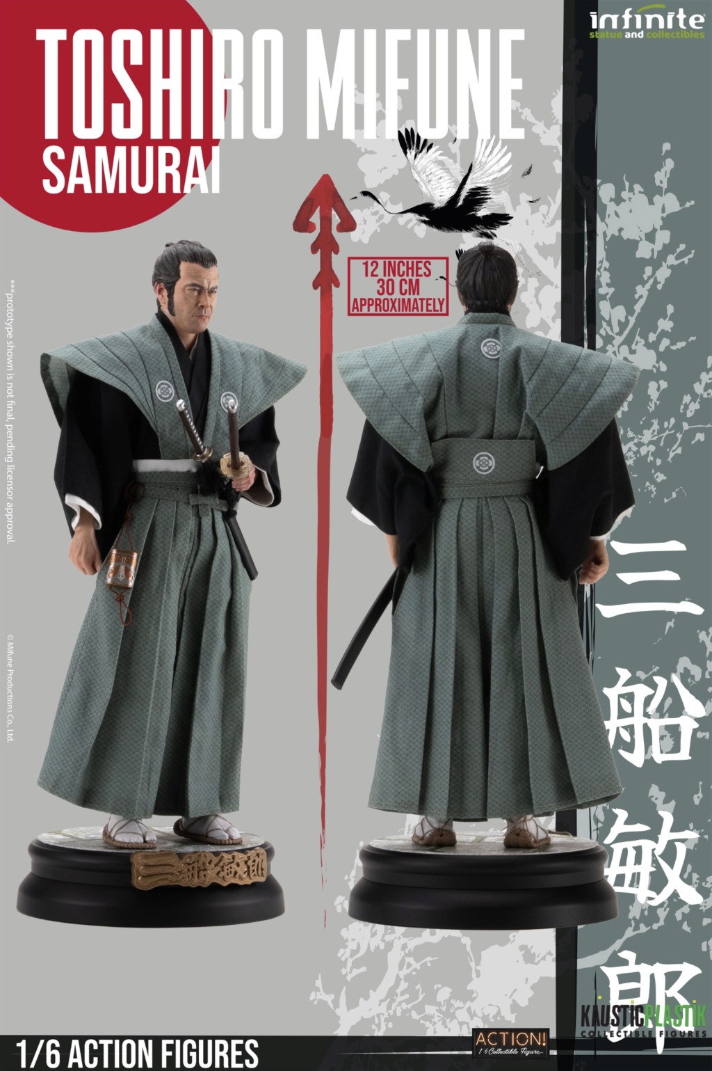 NEW PRODUCT: Infinite Statue & Kaustic Plastik: 1/6 scale TOSHIRO MIFUNE RONIN, SAMURAI & SAMURAI DELUXE DOUBLE PACK action figure 22510011