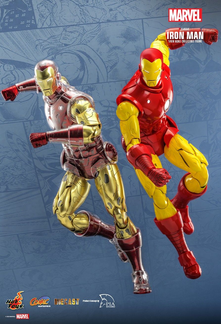 stylized - NEW PRODUCT: HOT TOYS: MARVEL COMICS: CLASSIC IRON MAN HOT TOYS EXCLUSIVE 1/6TH SCALE COLLECTIBLE FIGURE SET 3104