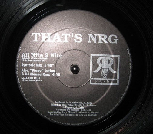 rare - That's NRG - All Nite 2 Nite (12'' Vinil RE Productions RARE 12395) (ITA, 1995) 320K  ((Italodance Extremamente Rara!!!)  - [21/01/2024] 213