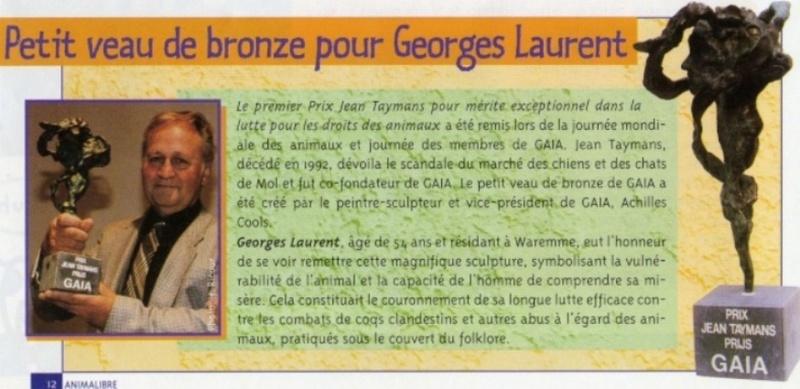 Le Prix GAIA , pour Georges Laurent (en souvenir) Trophe12