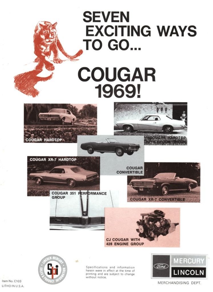 Brochure de Mercury Cougar 1969 en Anglais 2616_110