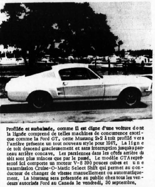 Présentation de la Ford Mustang 1967 au Canada 67must13