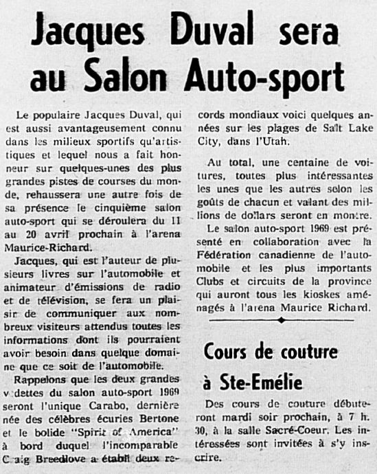 Salon Auto-Sport a Montréal en 1969 Jdaas610
