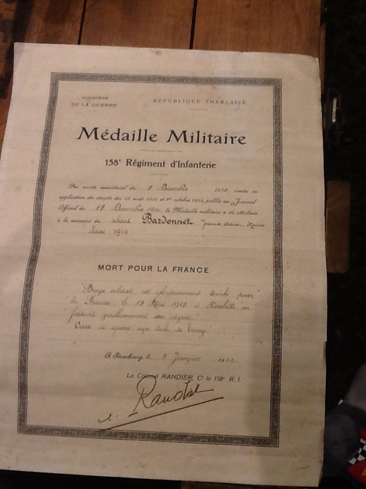 (E) Diplome medaille militaire 158 eme a vendre ( a cloturer ) Image453