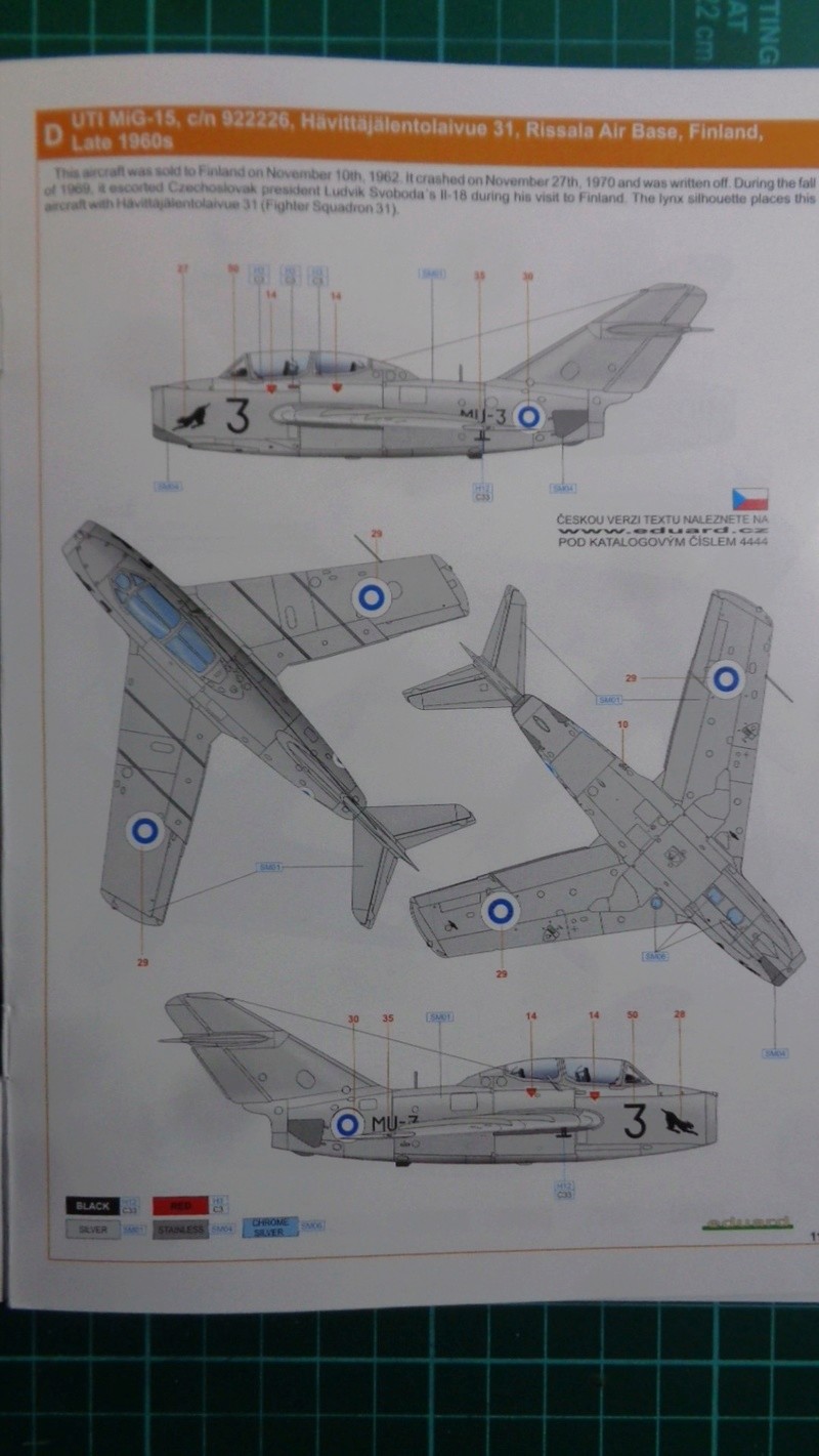[EDUARD] MIKOYAN-GUREVICH MiG 15 UTI 1/144ème Réf 4444 Notice Dsc03897