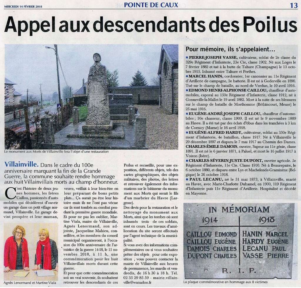 Villainville - Appel aux descendants des Poilus 2018-027