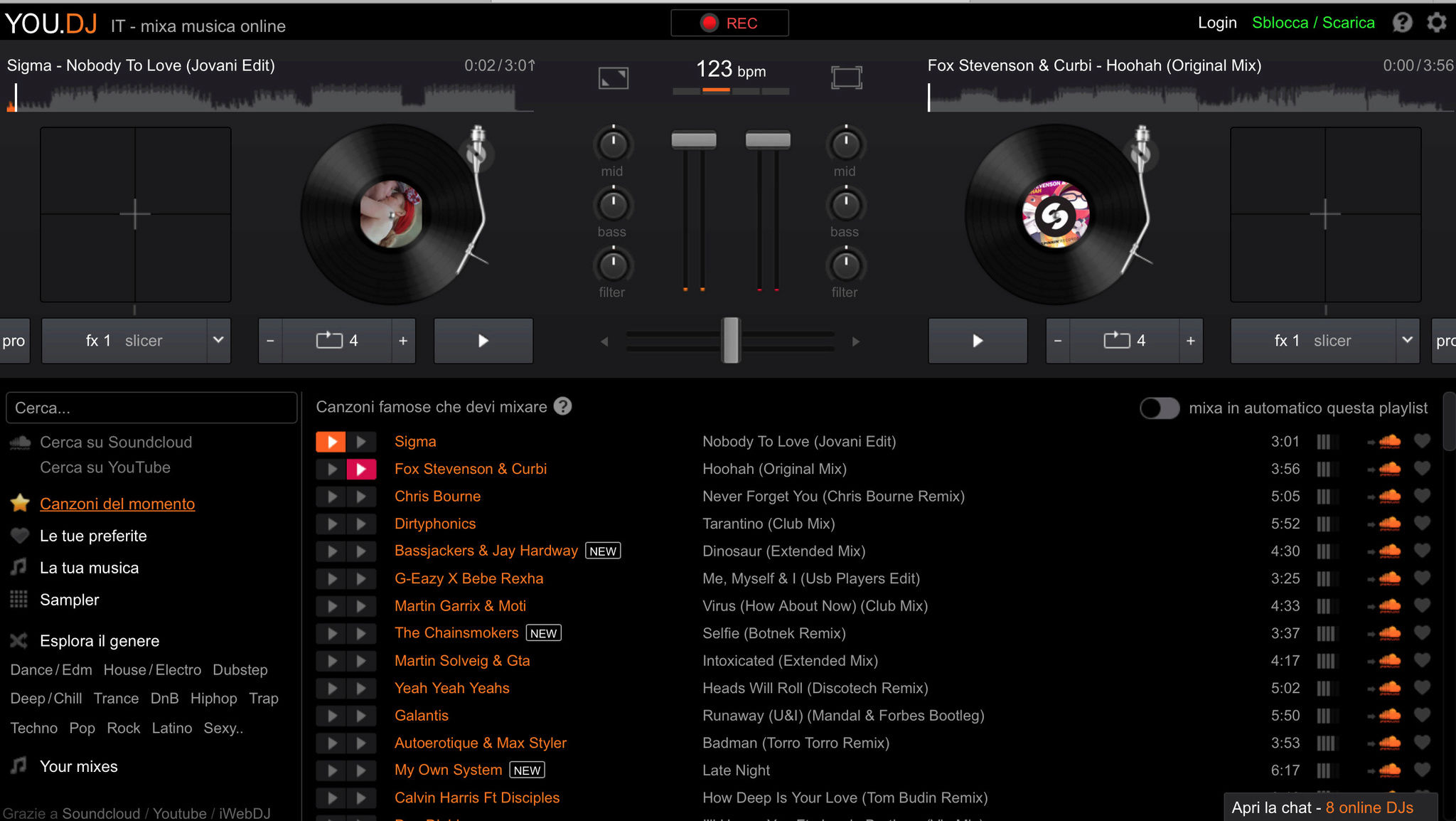 YOU.DJ – Mixare musica da SoundCloud direttamente online e gratis Youdj10