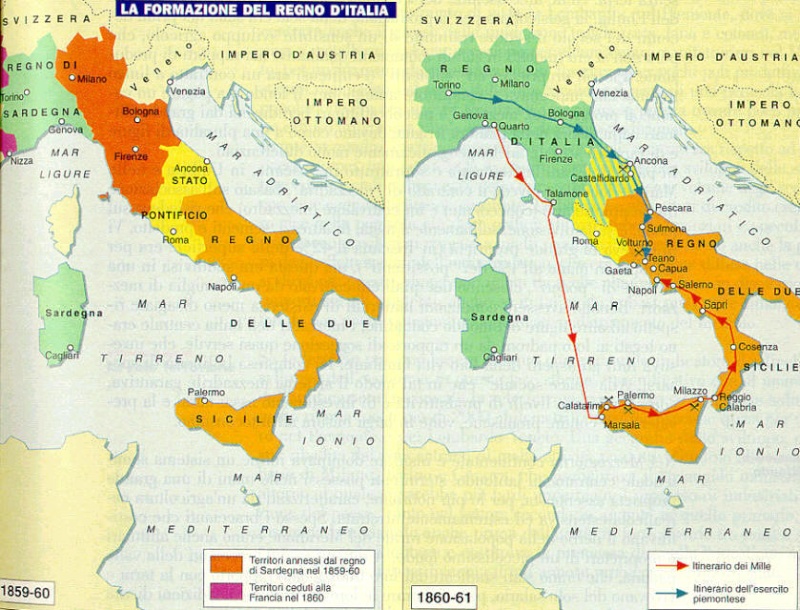 Fu Re D'italia Nel Secolo Ix Atlante storico - IL PROCESSO DI UNIFICAZIONE D'ITALIA