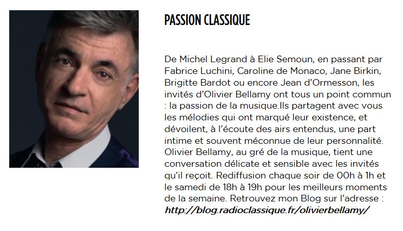 4 juin 2018 - Passion Classique (Radio Classique) Captur76