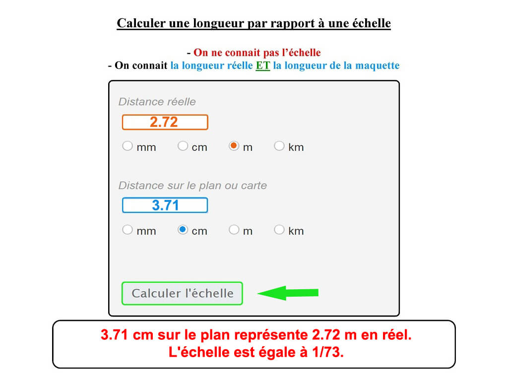 Calculer une échelle et/ou une longueur