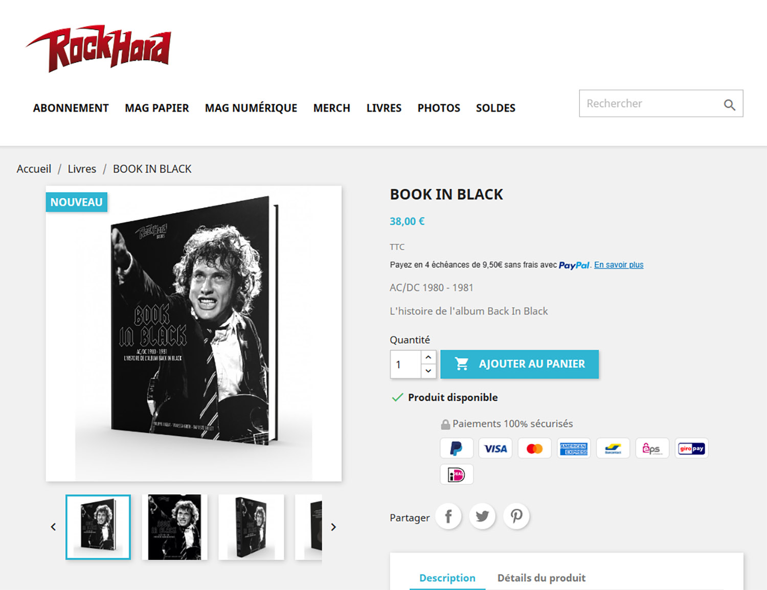 ROCK HARD FRANCE PUBLIE SON PREMIER LIVRE : Book In Black (Un livre sur AC/DC) 5e41cb11
