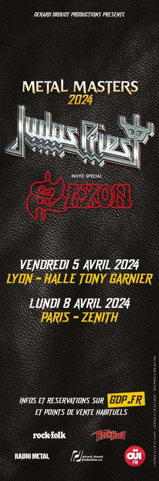 JUDAS PRIEST & SAXON en France pour deux dates au mois d'Avril 2024 Rock_f58