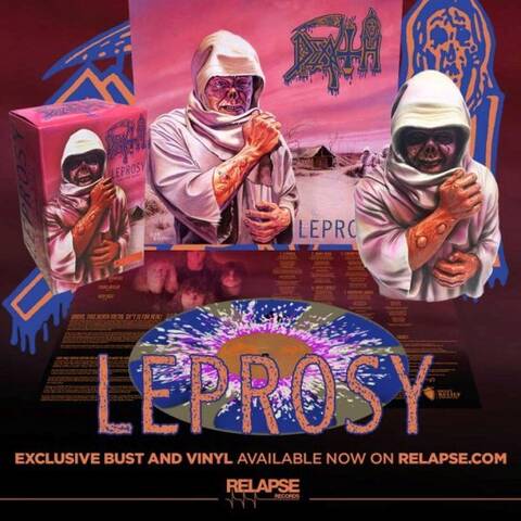 Death Leprosy 1988 2019 Reedition Bust Figurine Chez Relaspse Records