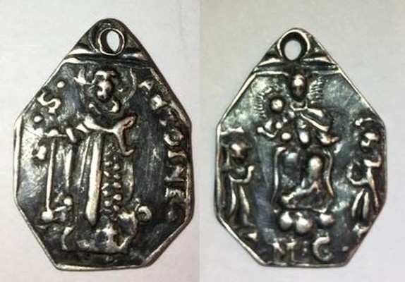 medailla san Antoni de Padua -santa Maria para identificar (marca MC ) XVII-XVIII 29684010