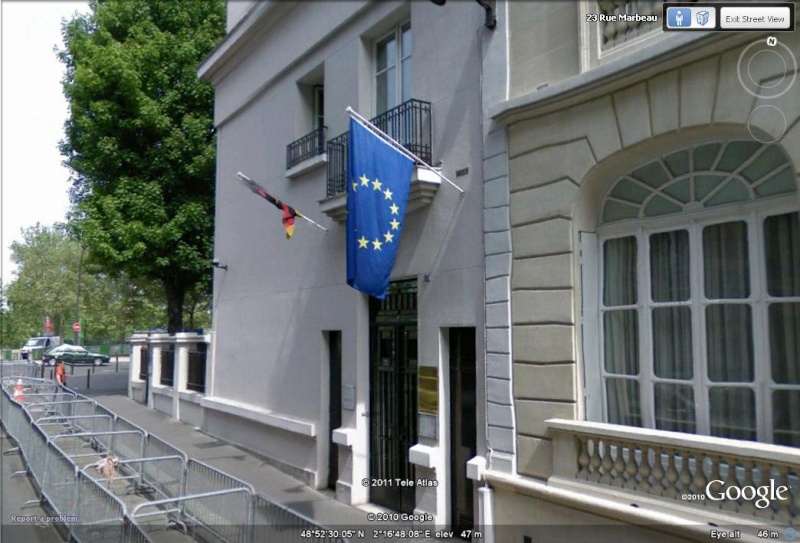 Les ambassades étrangères en France vues depuis Google Earth Allema13