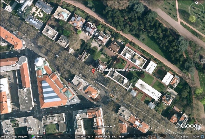 Les ambassades étrangères en France vues depuis Google Earth Allema15