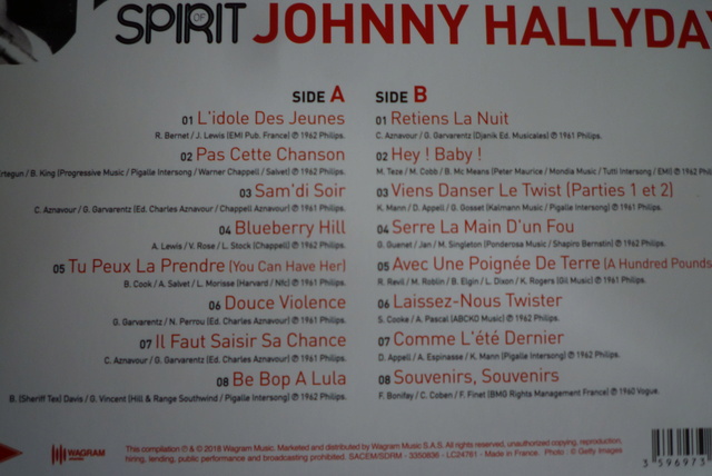 33 tours " spirit of Johnny Hallyday" édité par Wagram music P1590833