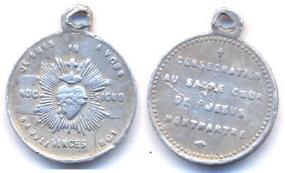Médaille alu - "Consécration au Sacré Coeur de Jésus - Montmartre" Scann149