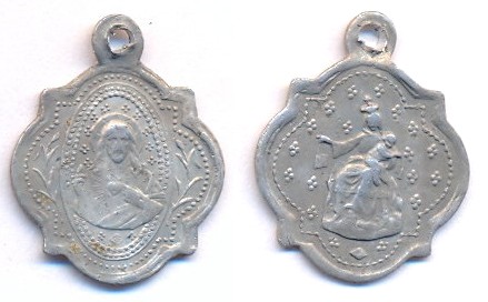 Médaille alu Jésus et Vierge à l'enfant Scann160
