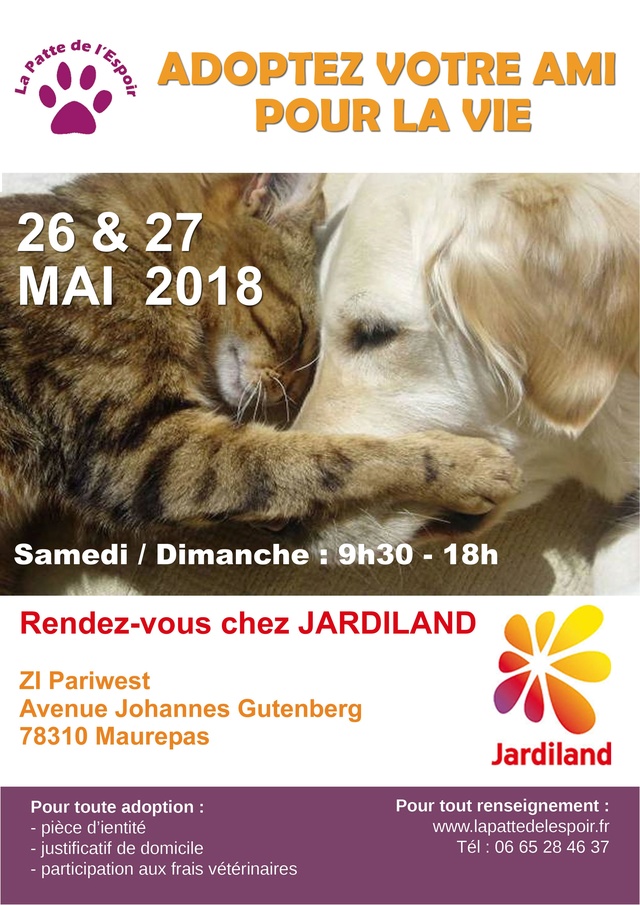 26 et 27 mai 2018 WE adoption-collecte-boutique au Jardiland de Maurepas (78) 2018-040