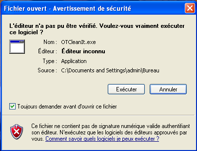 Alternative Toolscleaner sous Vista. Otclea11