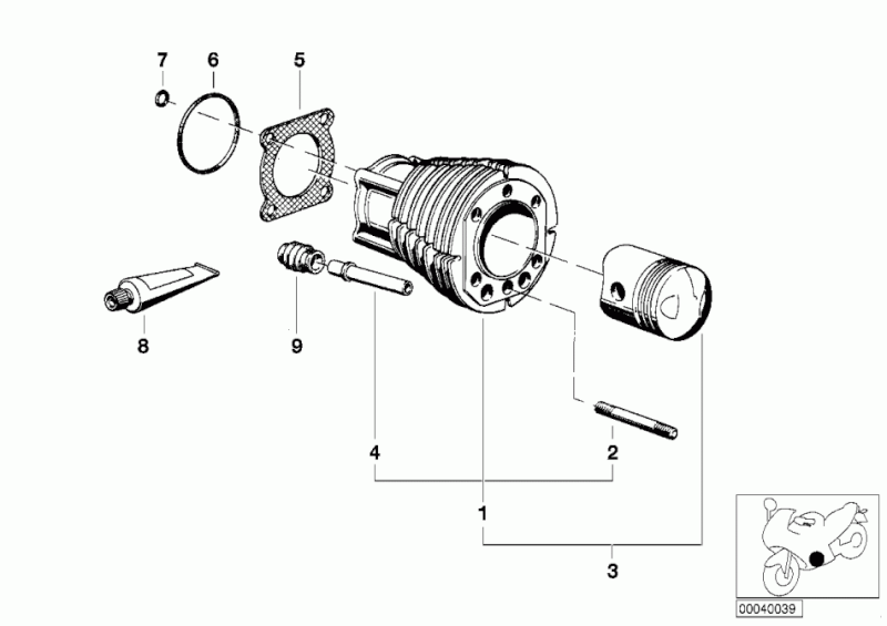 R100 GS - Diametre et pas des goujons moteurs pour Helicoil (RESOLU) B0002710