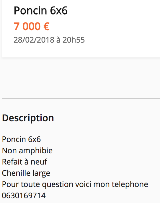 [lbc] Poncin VP 2000 S Noir chenilles Captur22