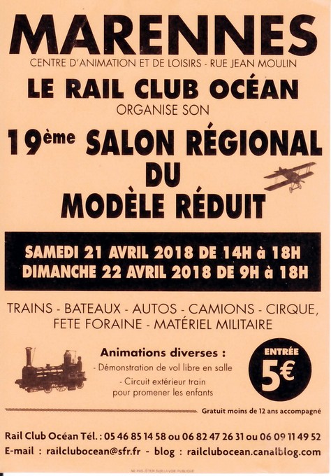 (04) - Avril 2018 : 21 et 22 : 19° Exposition de Modèle Réduits à MARENNES 17320. Expo-m10