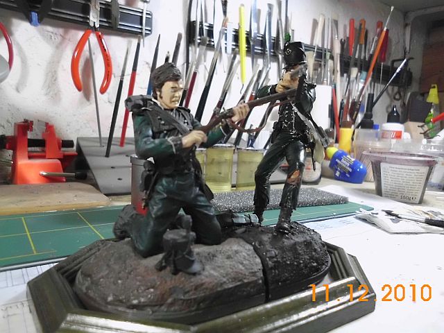 Almond Sculptures - Sergeant der 95the Rifles, 90mm Zinn - Baubericht - FERTIG 4_zusa10